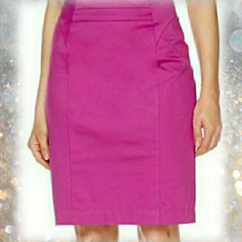 WORTHINGTON SATEEN PURPLE PENCIL SKIRT